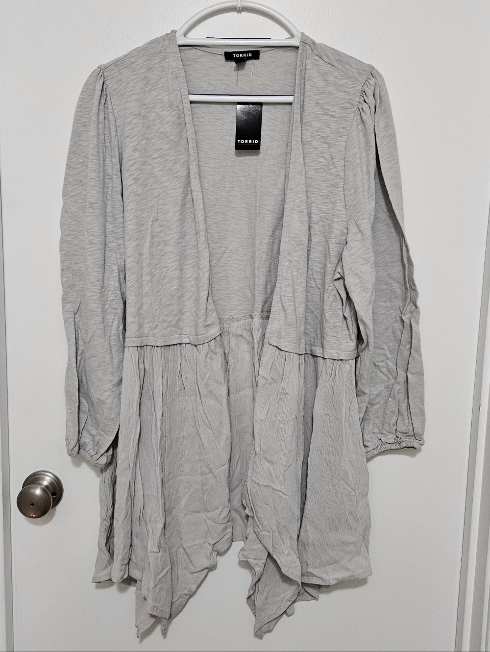 Torrid Women's Kimono Light‎ Gray Waterfall Drape Size 18-20